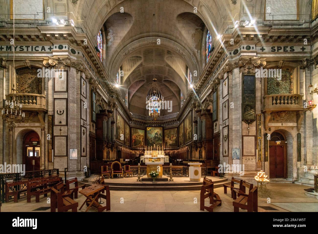 Interior Of Basilica Of Notre Dame Des Victoires Church Paris France