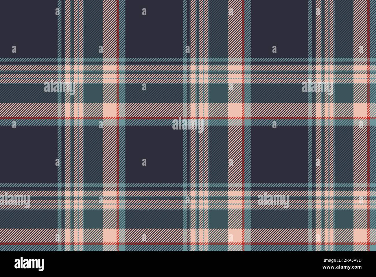 Plaid Background Check Seamless Pattern In Blue Vector Fabric Texture