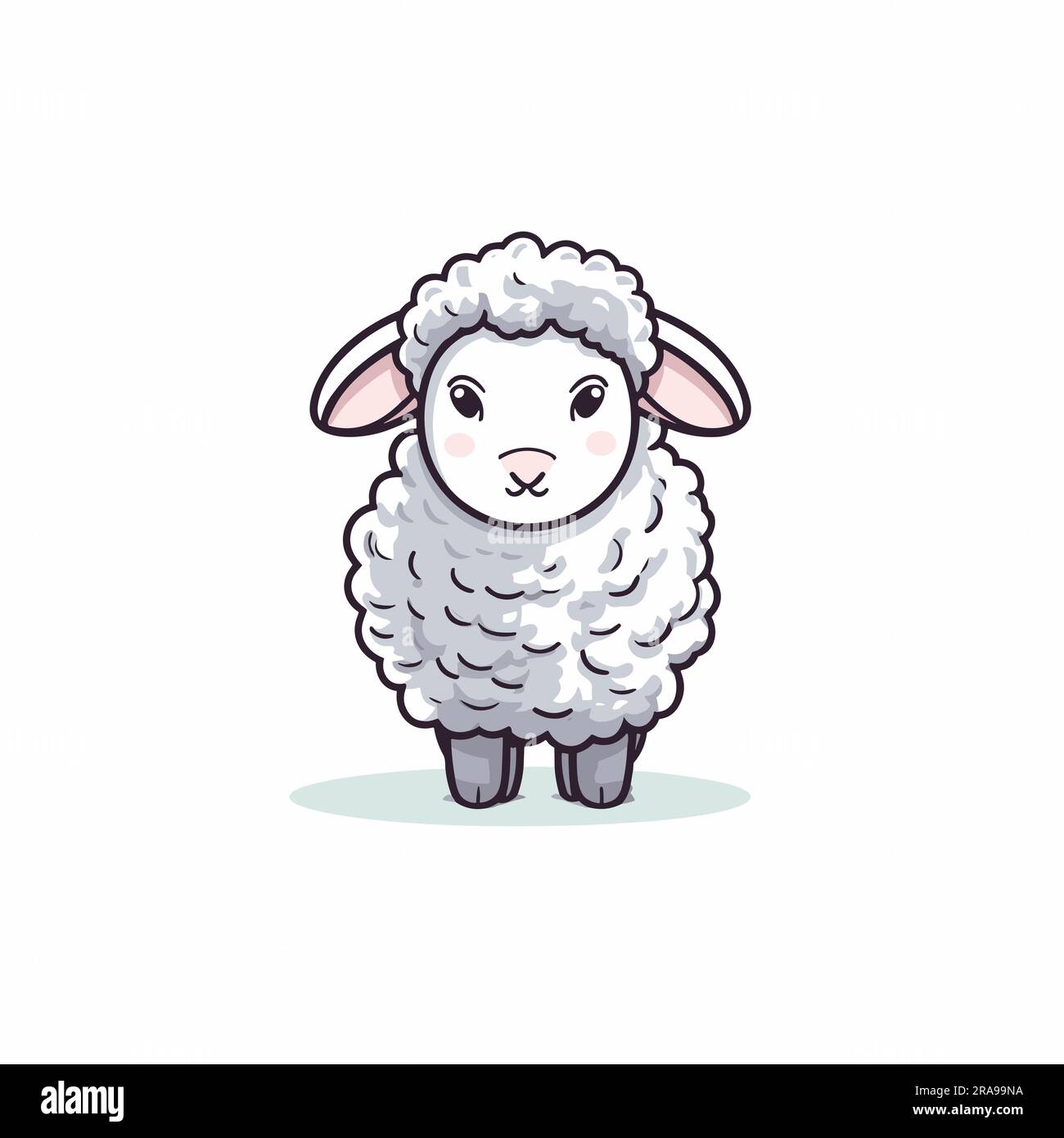 Lamb Lamb Hand Drawn Illustration Vector Doodle Style Cartoon