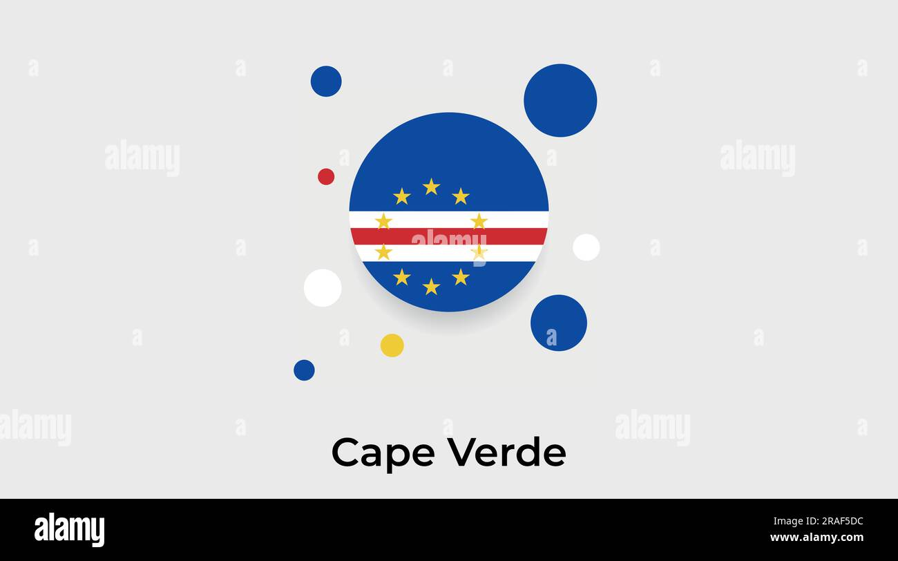 Cape Verde Flag Bubble Circle Round Shape Icon Colorful Vector