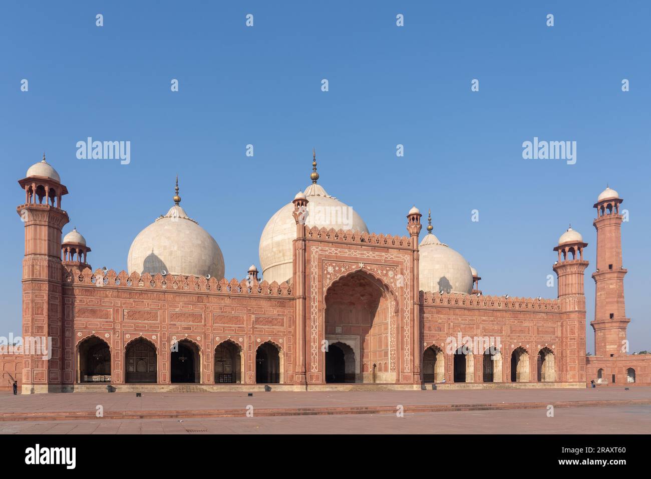 Morning View Of Beautiful Ancient Badshahi Mosque With Courtyard Built