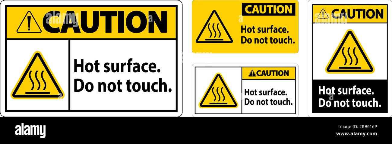 Caution Safety Label Hot Surface Do Not Touch Stock Vector Image Art Alamy