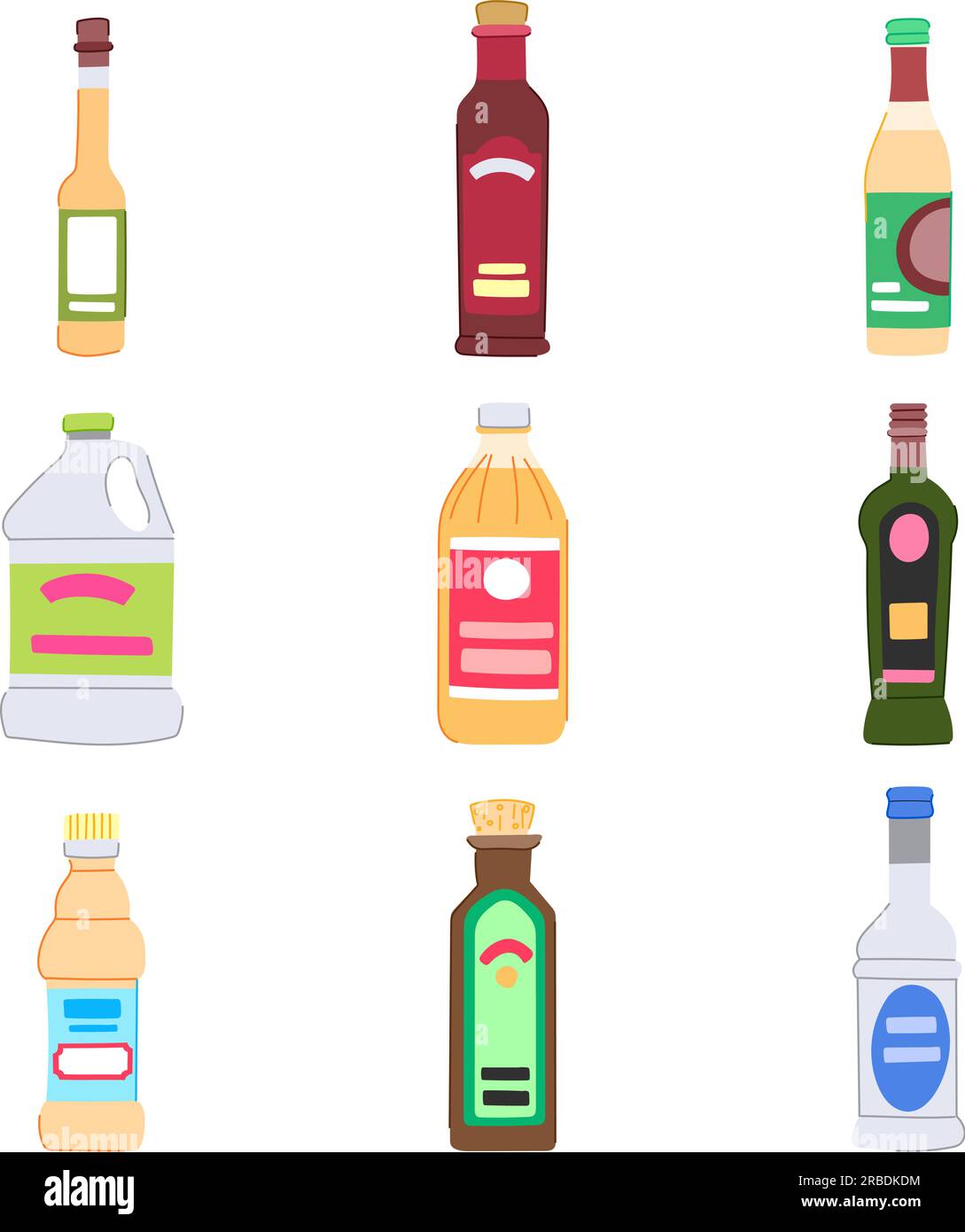 Vinegar Organic Set Cartoon Vector Illustration Stock Vector Image