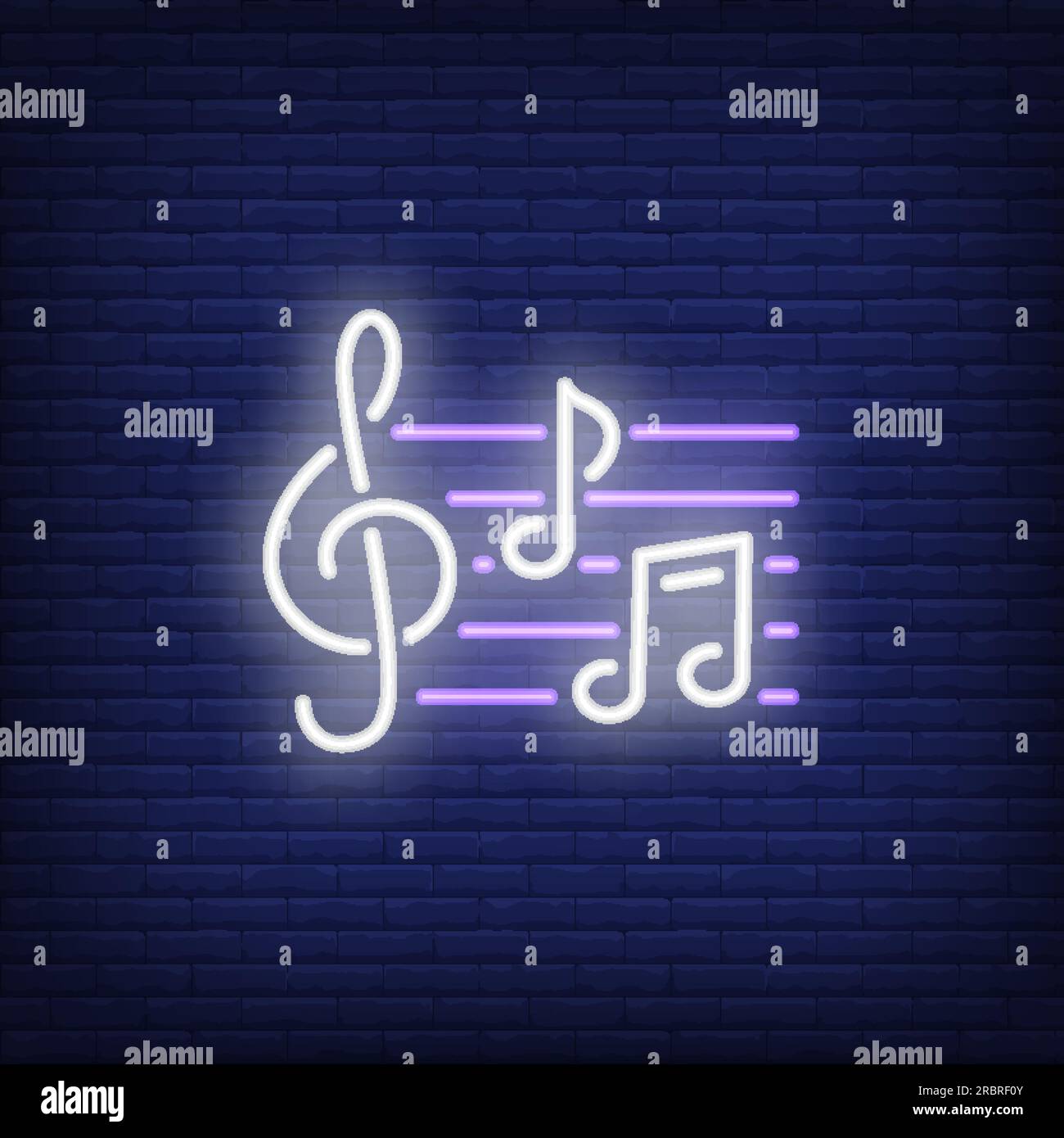 Treble Clef And Notes Neon Sign Stock Vector Image Art Alamy