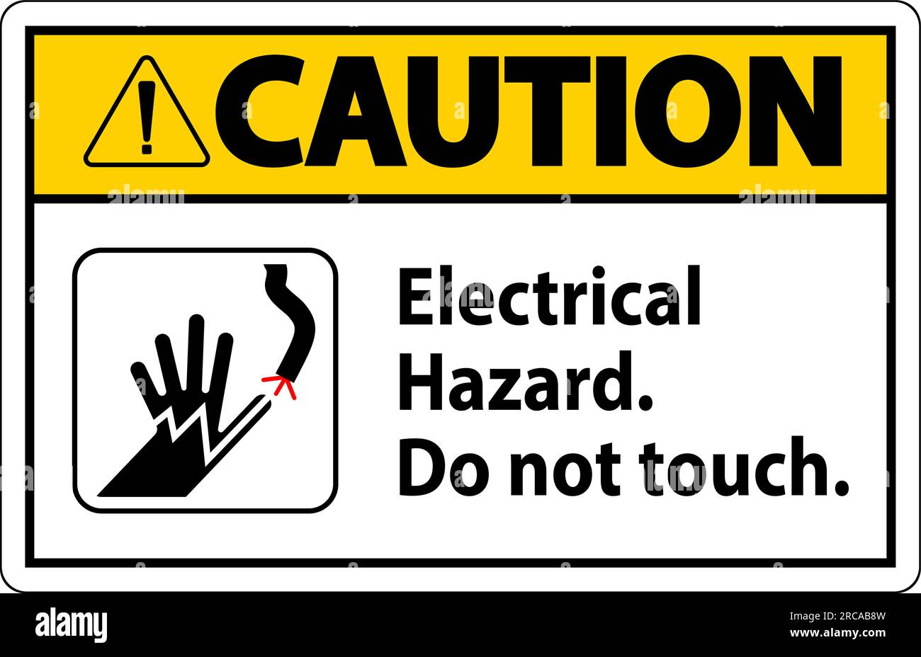 Caution Sign Electrical Hazard Do Not Touch Stock Vector Image Art