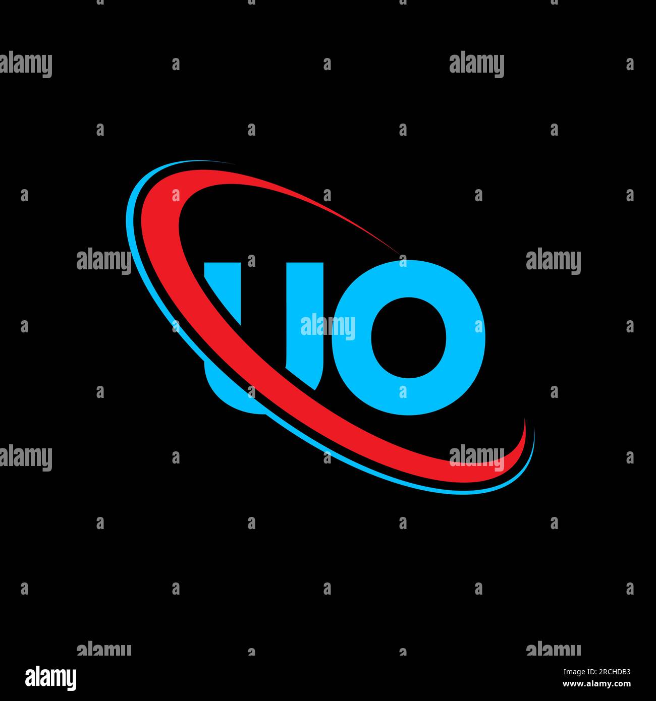 Uo U O Letter Logo Design Initial Letter Uo Linked Circle Uppercase