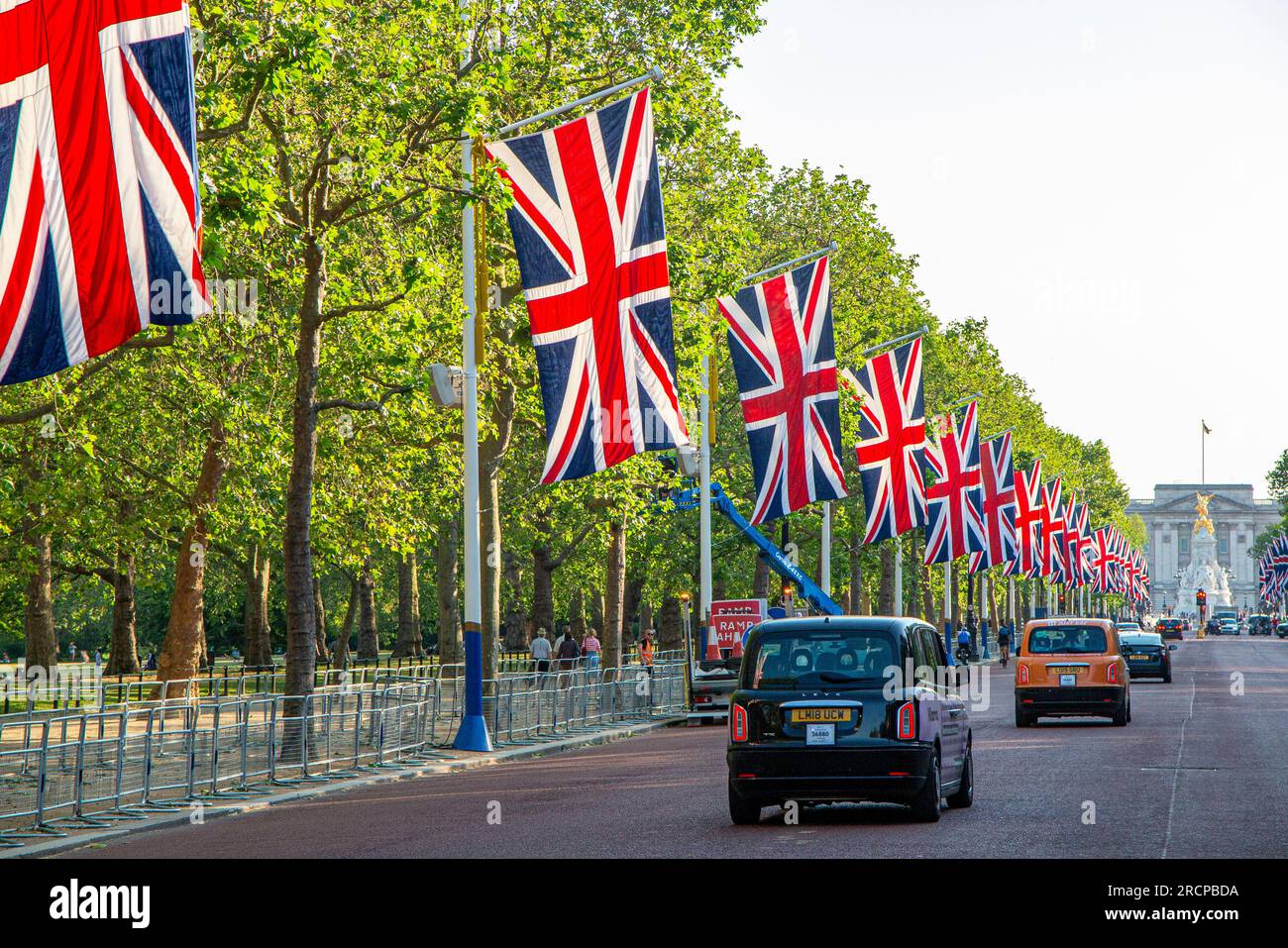 Pall Mall Decorated With Union Flags Fro King Charles Coronation Stock