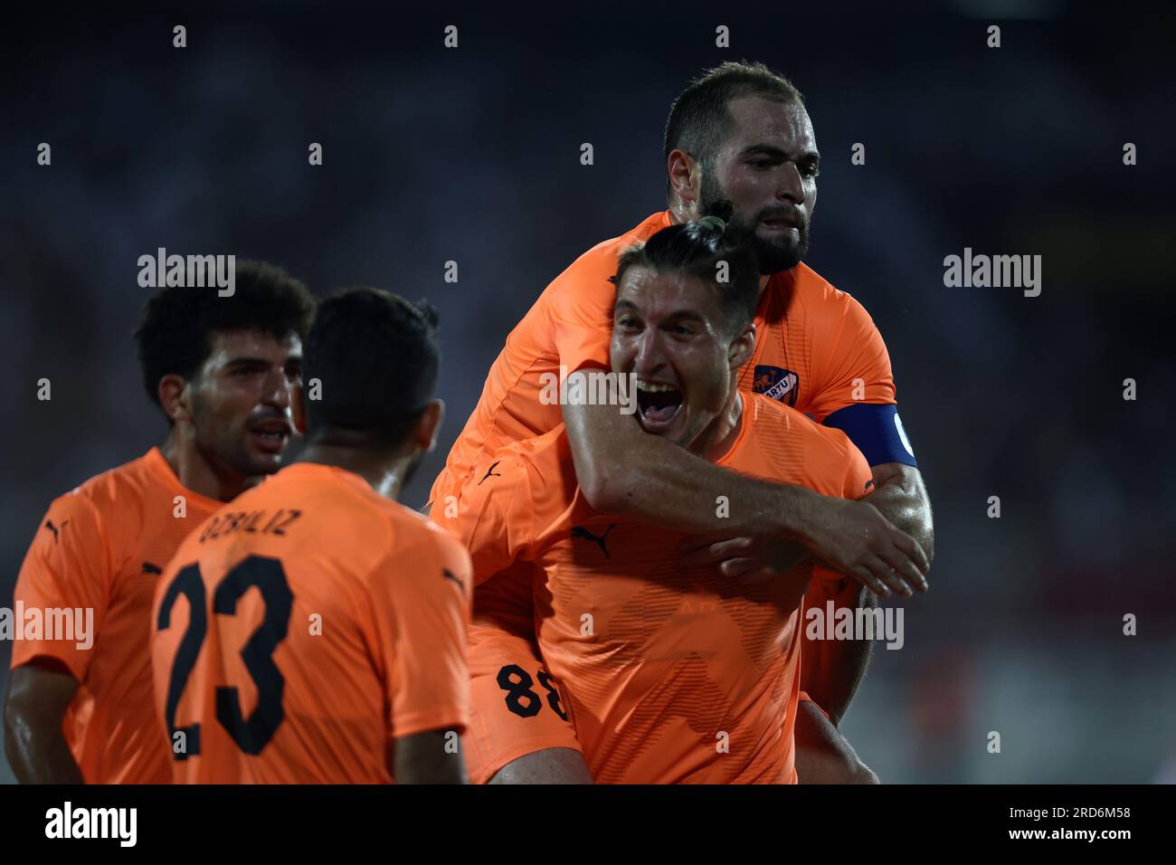 Players Of Fc Urartu Celebrate During The Return Match Of The First