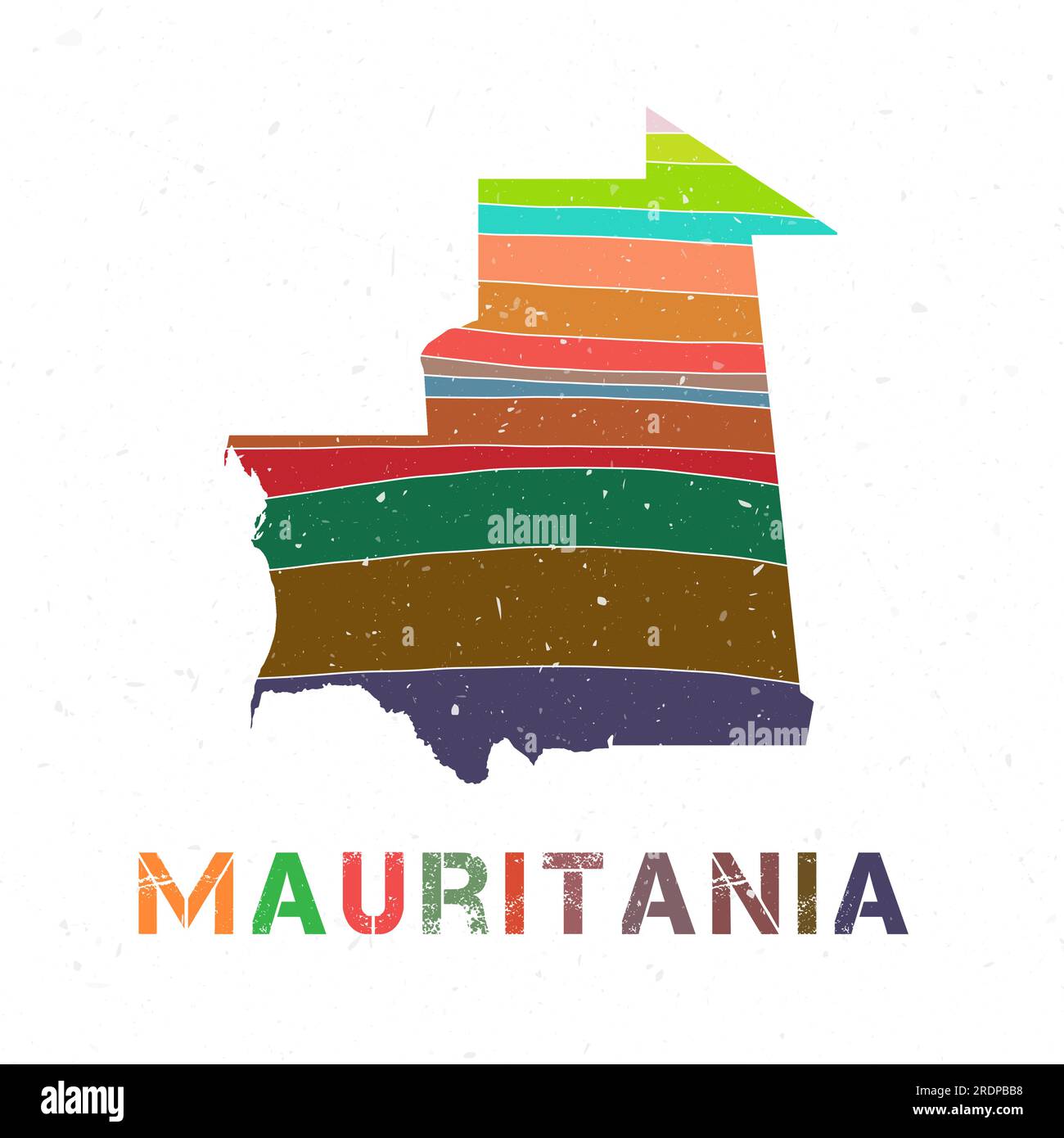 Mauritania Map Design Shape Of The Country With Beautiful Geometric