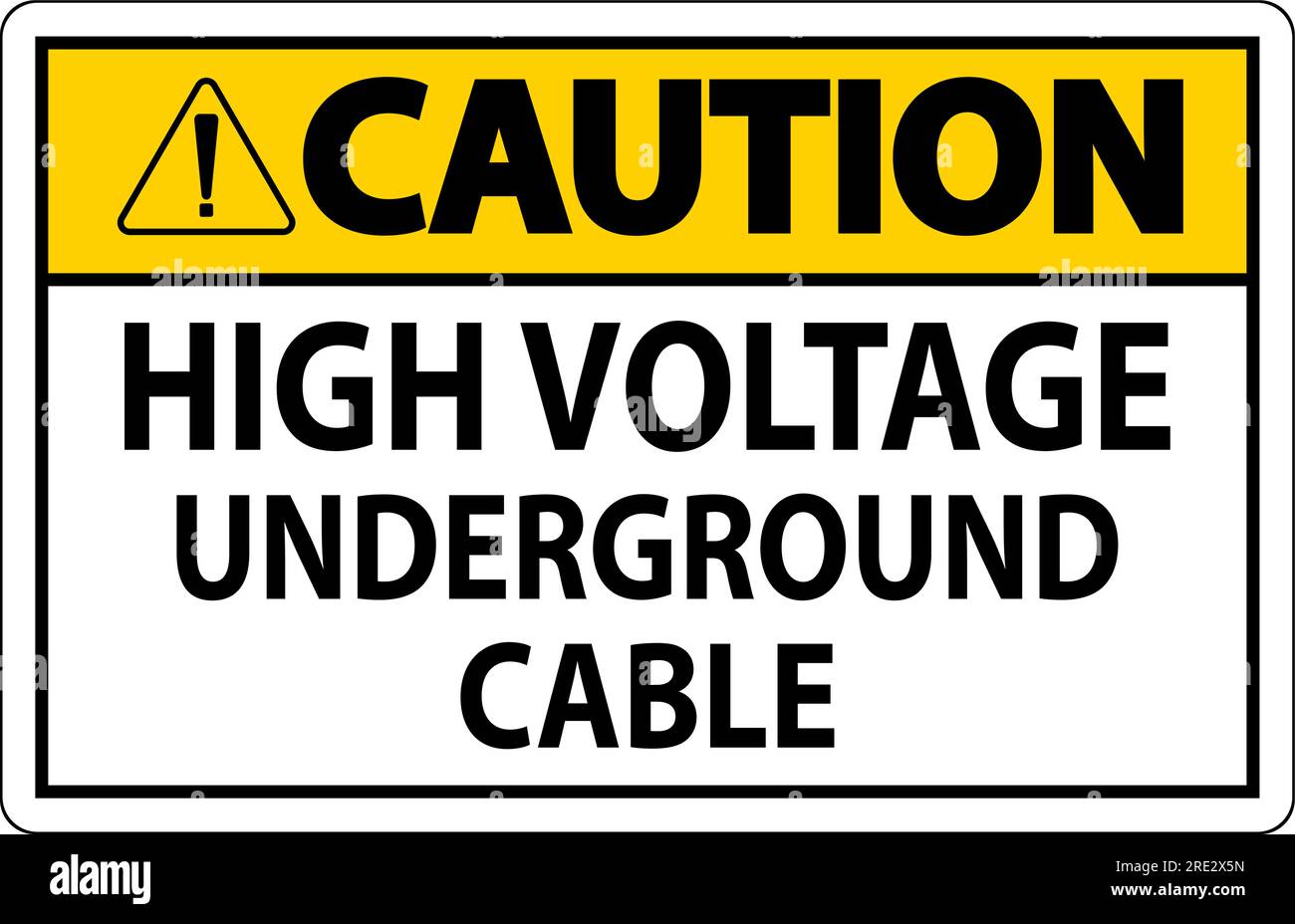 Caution Sign High Voltage Underground Cable Stock Vector Image Art