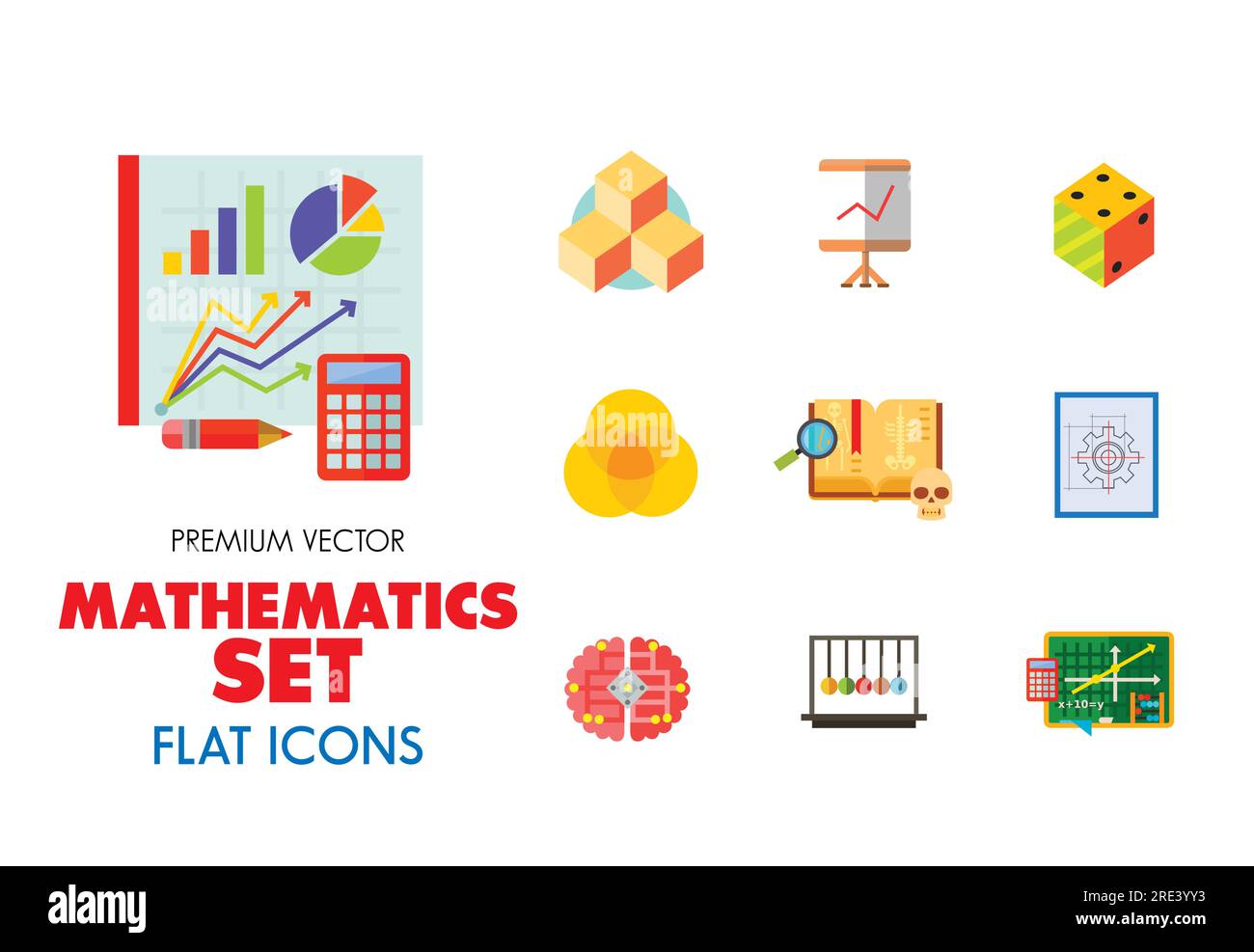 Mathematics Icon Set Stock Vector Image Art Alamy