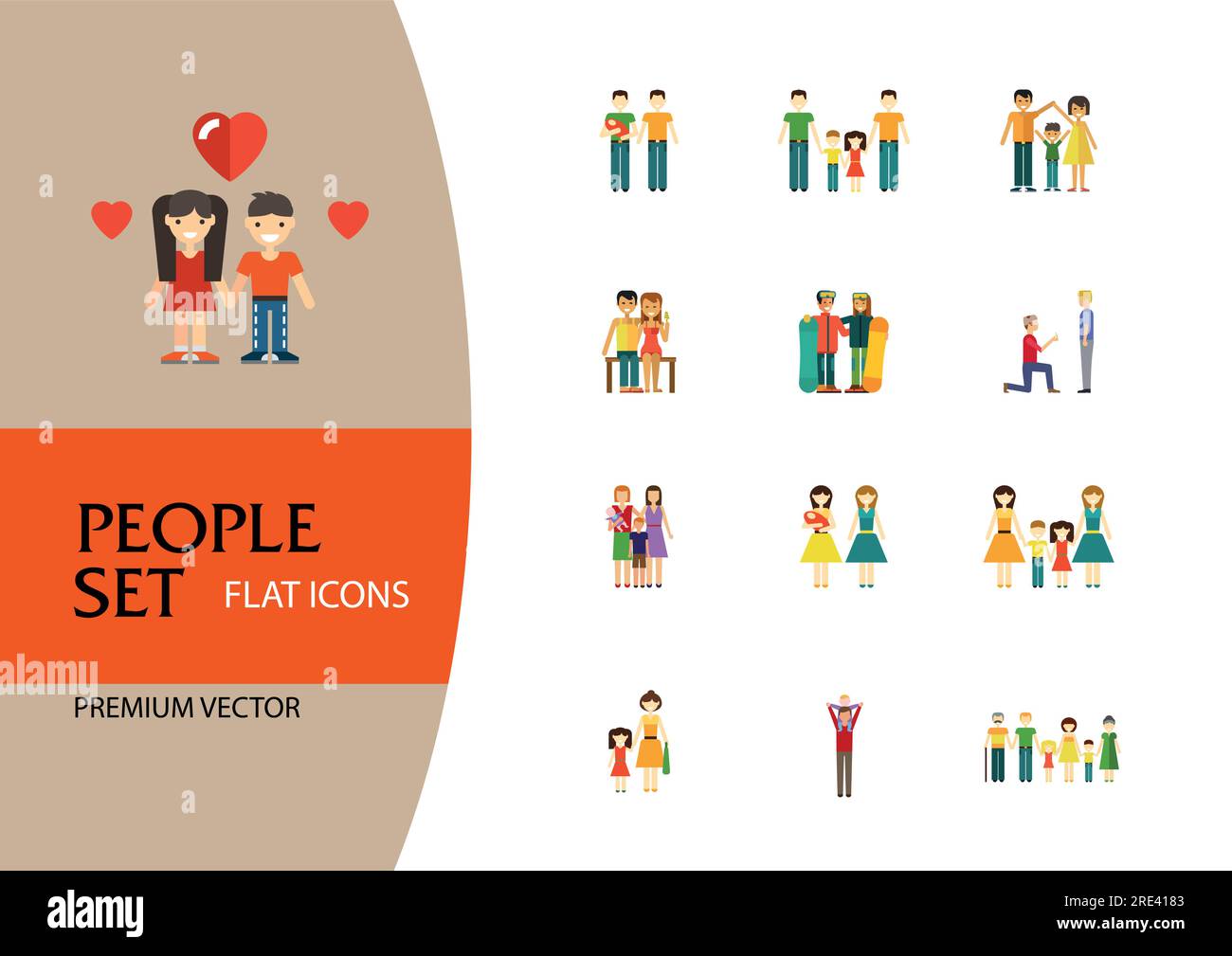 People Flat Icons Set Stock Vector Image Art Alamy