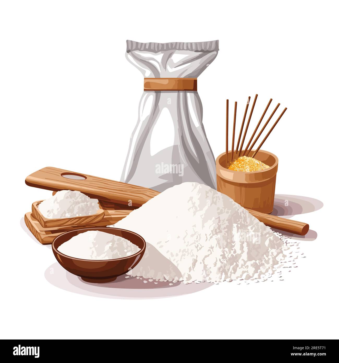 Flour Sack Vector Flat Minimalistic Isolated Stock Vector Image Art