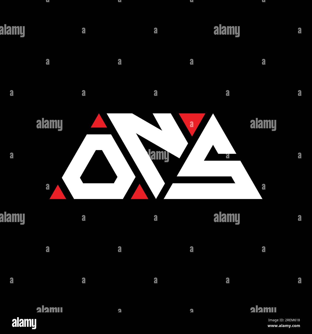 ONS Triangle Letter Logo Design With Triangle Shape ONS Triangle Logo