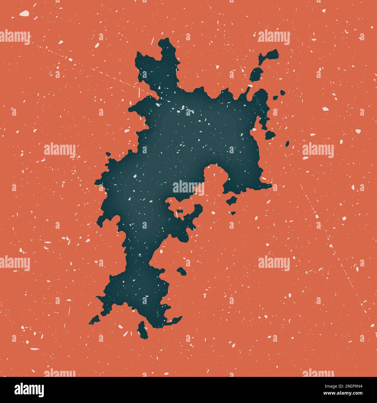 Komodo Vintage Map Grunge Map Of The Island With Distressed Texture