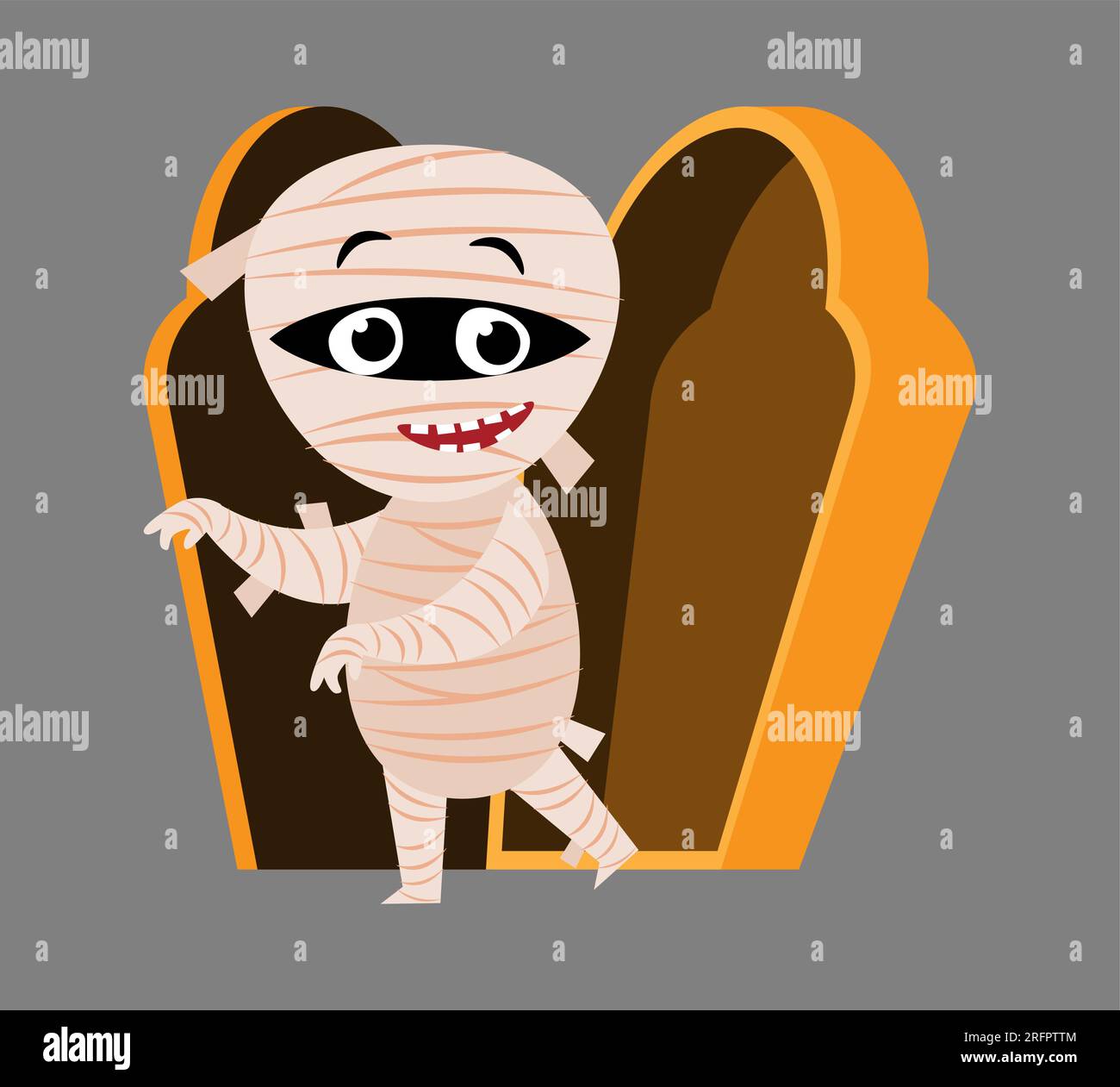 Mummy Cute Halloween Cartoon Characters Vector Stock Vector Image