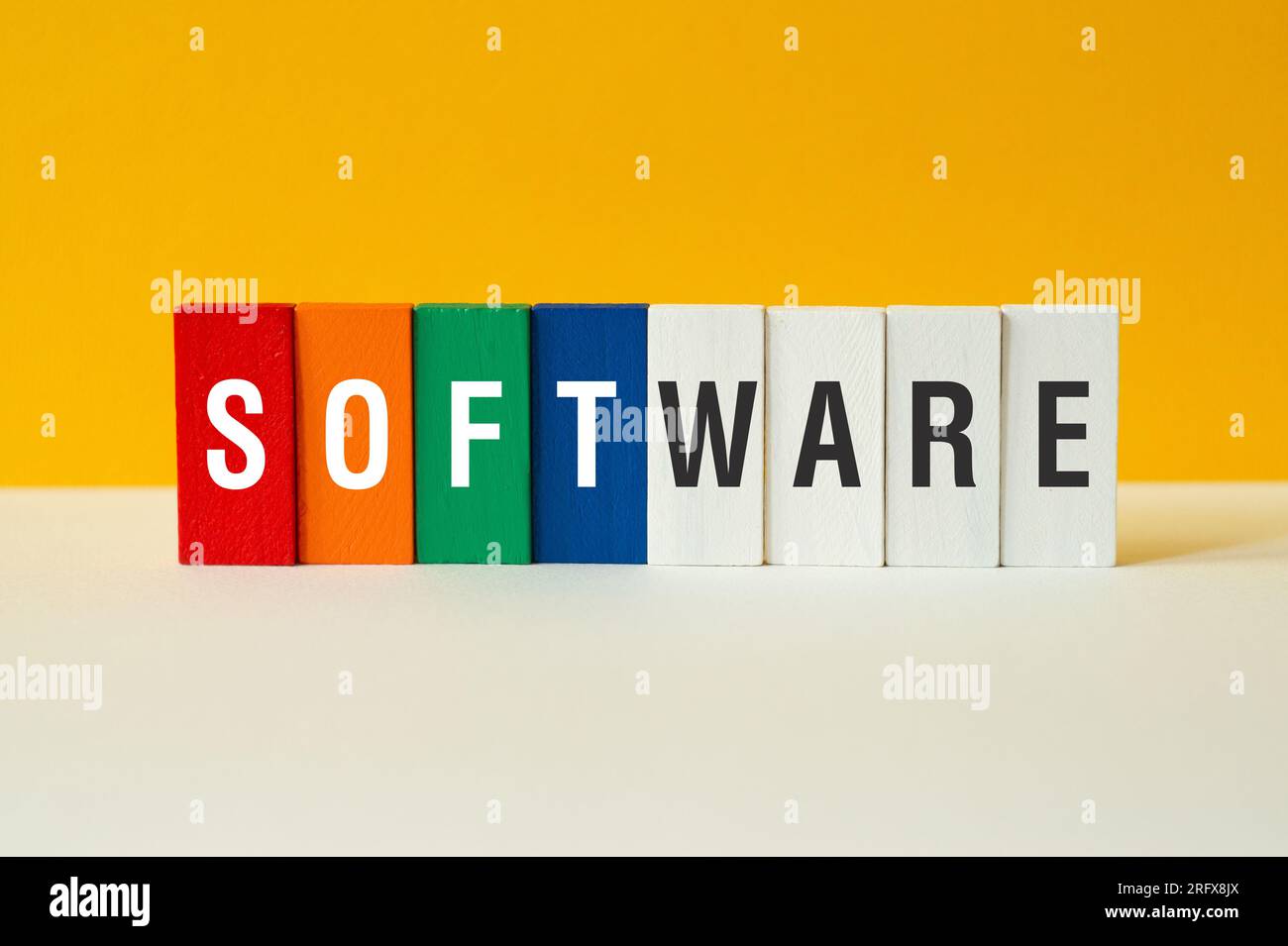 Software Word Concept On Building Blocks Text Letters Stock Photo