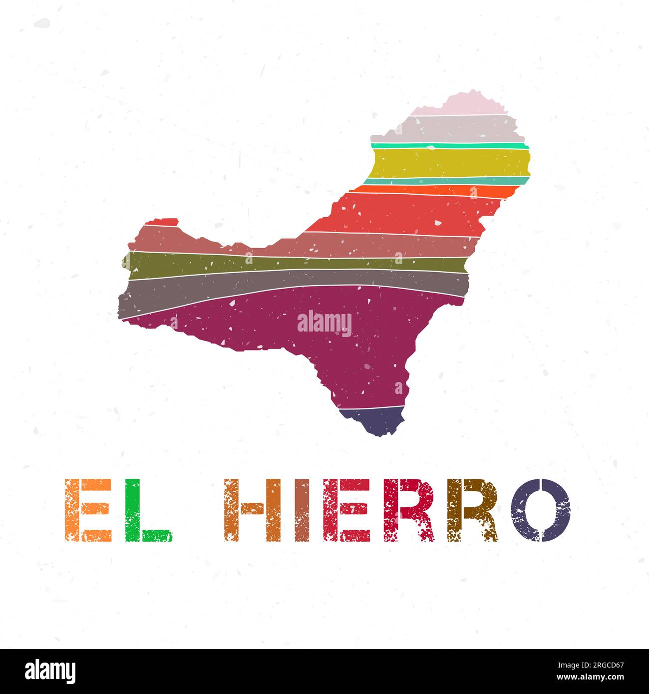 El Hierro Map Design Shape Of The Island With Beautiful Geometric