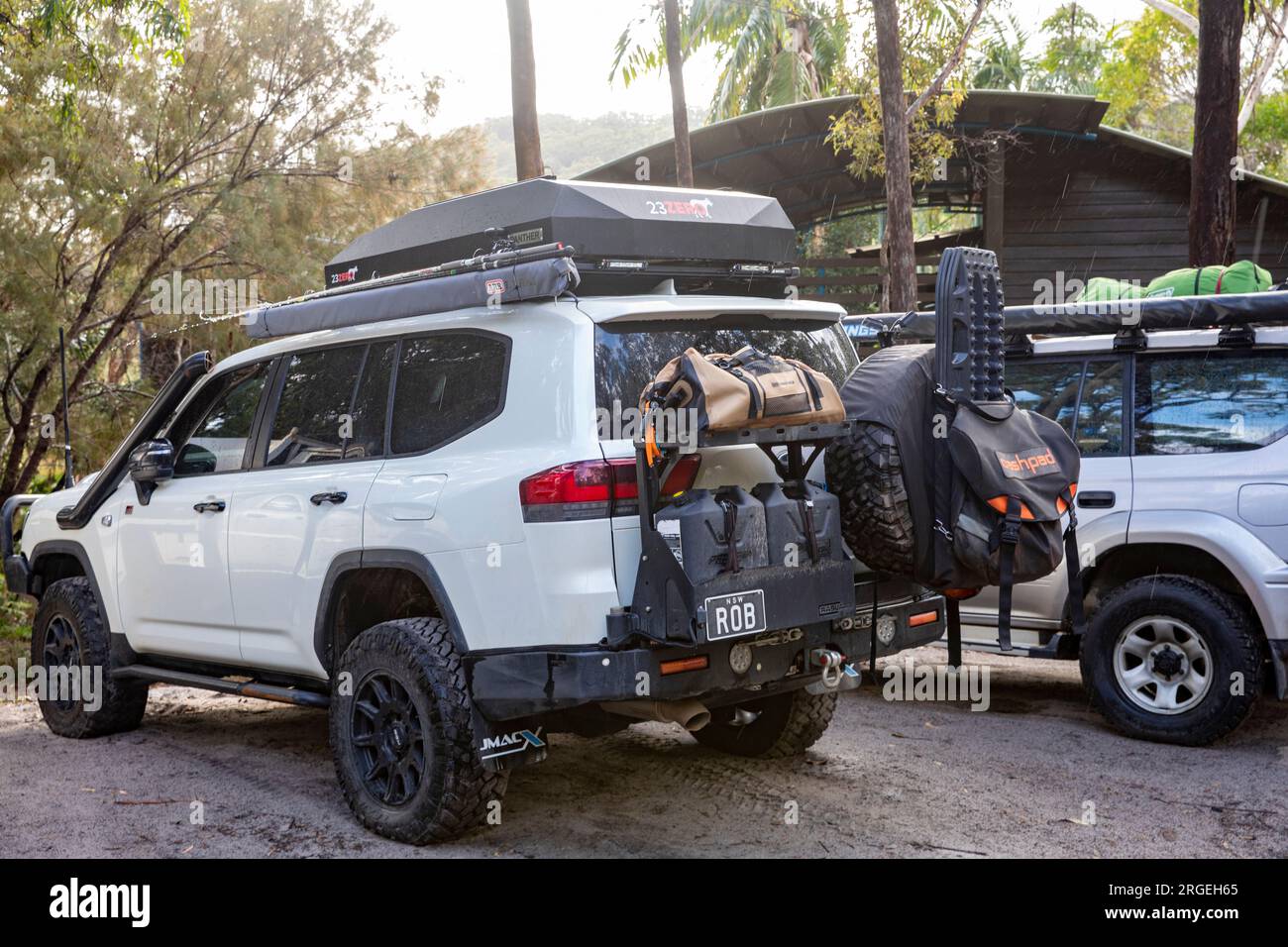 2022 White Toyota Landcruiser Set Up For Off Road Driving And