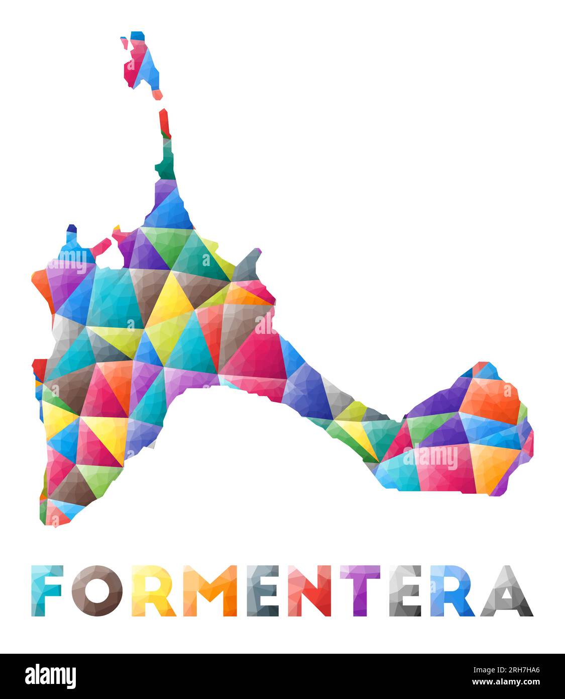 Formentera Colorful Low Poly Island Shape Multicolor Geometric