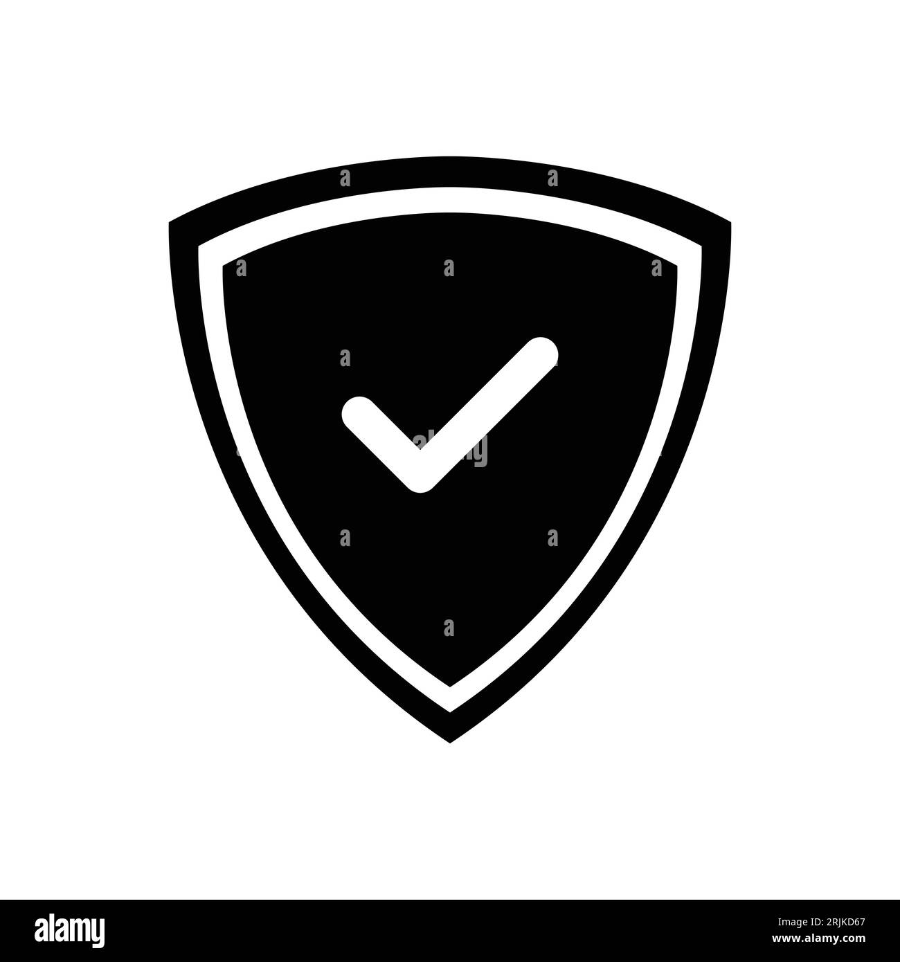 Shield With Check Mark Icon Vector Tick Mark Approved Symbol Stock