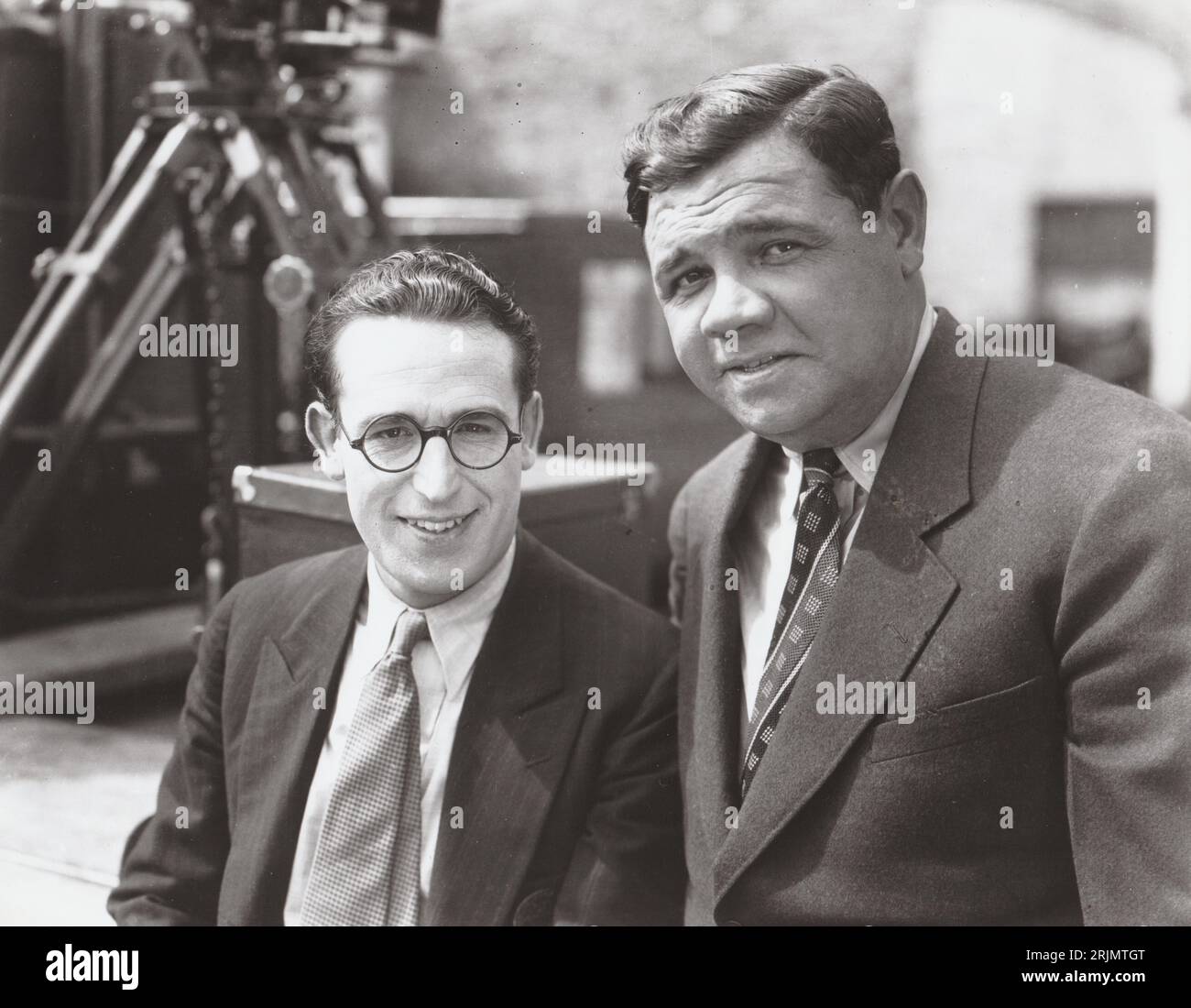 Harold Lloyd And Babe Ruth Posing For Camera Stock Photo Alamy