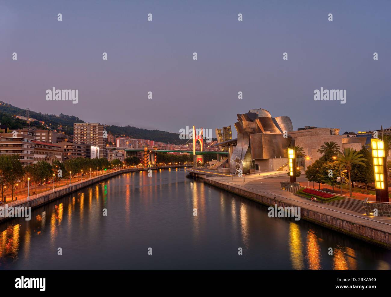 Bilbao Spain August Sunset View Of Modern And Contemporary