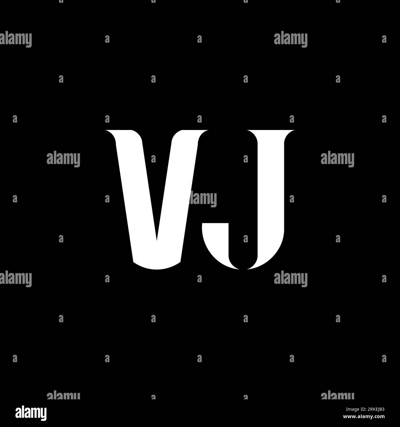 VJ V J Letter Logo Design Initial Letter VJ Linked Circle Uppercase