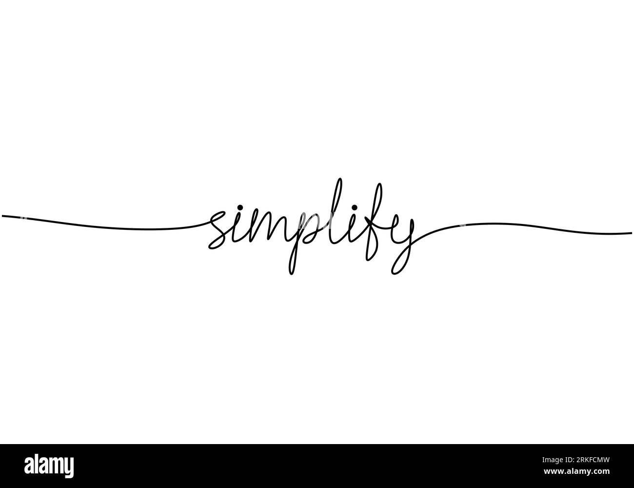 Handwritten Simplify Word One Line Hand Drawn Lettering Calligraphy