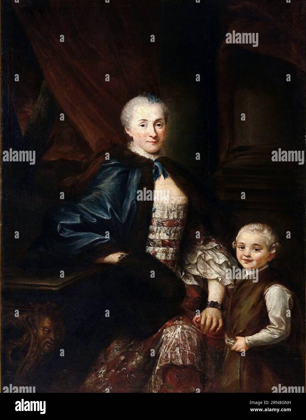 Portrait Of Konstancja Poniatowska With Her Son Micha Circa By