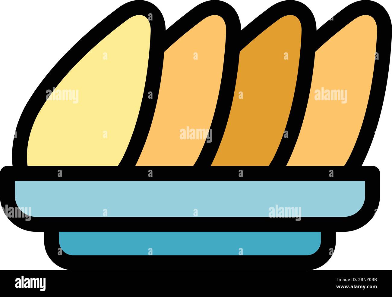 Fast Food Icon Outline Vector Chicken Nugget American Bucket Color