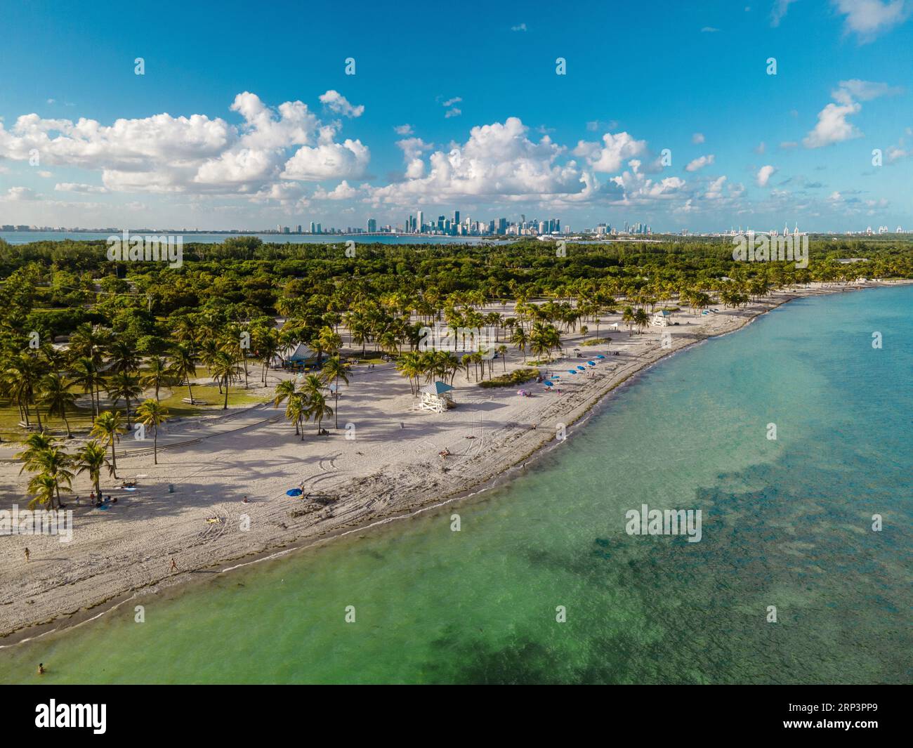 Aerial View Of Miami Beach Florida Featuring A Beautiful Skyline Of