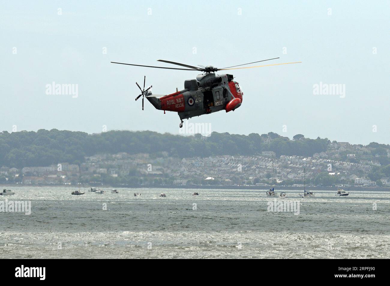 Royal Navy Rescue Sea King Helicopter At Wales National Airshow 2015