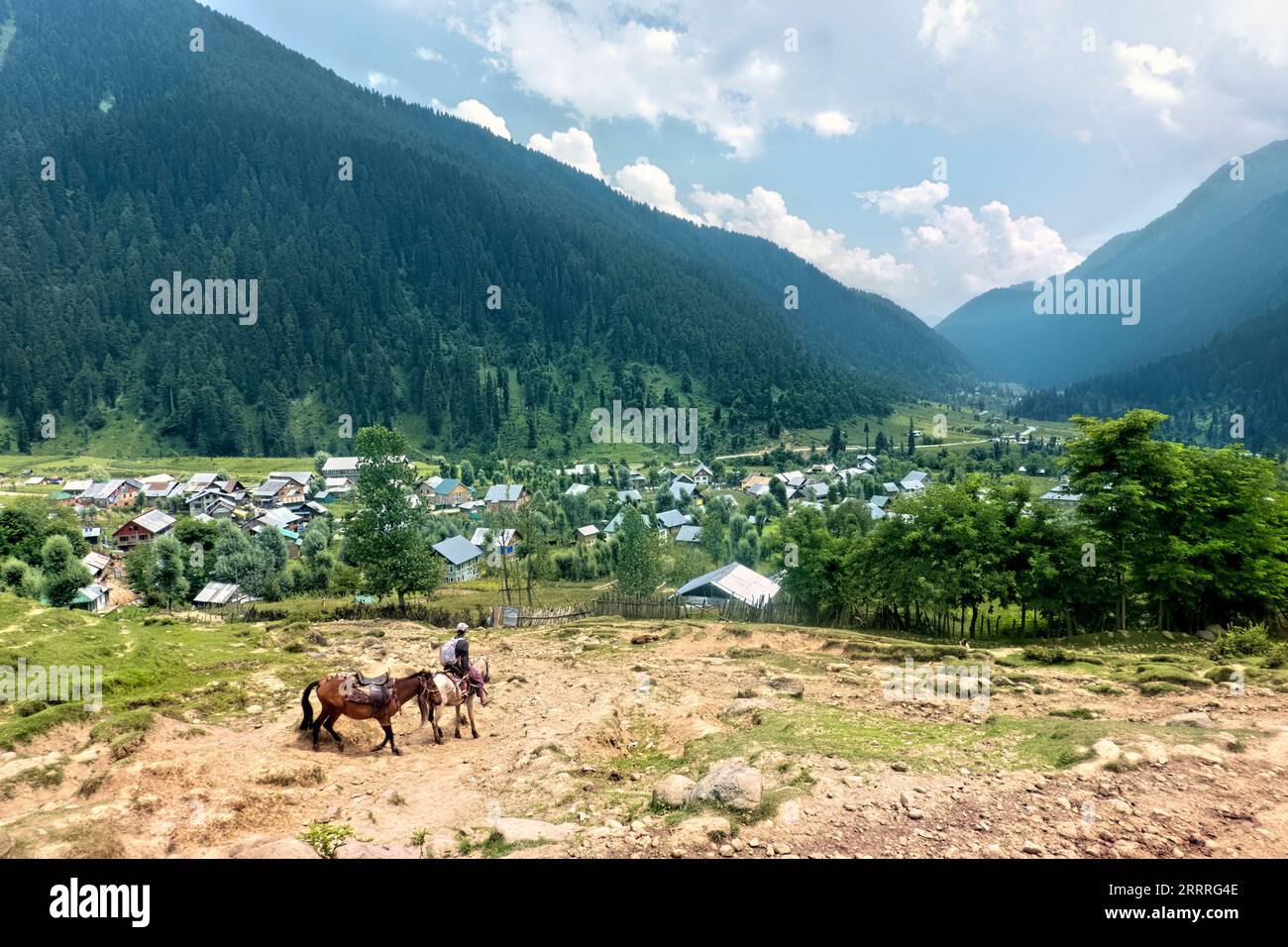 View Of The Aru Valley Pahalgam Kashmir India Stock Photo Alamy