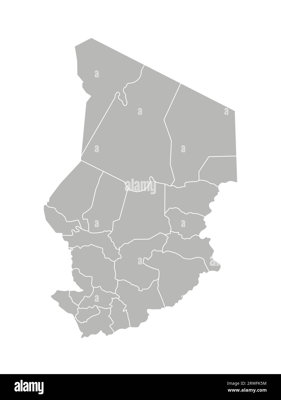 Vector Isolated Illustration Of Simplified Administrative Map Of Chad