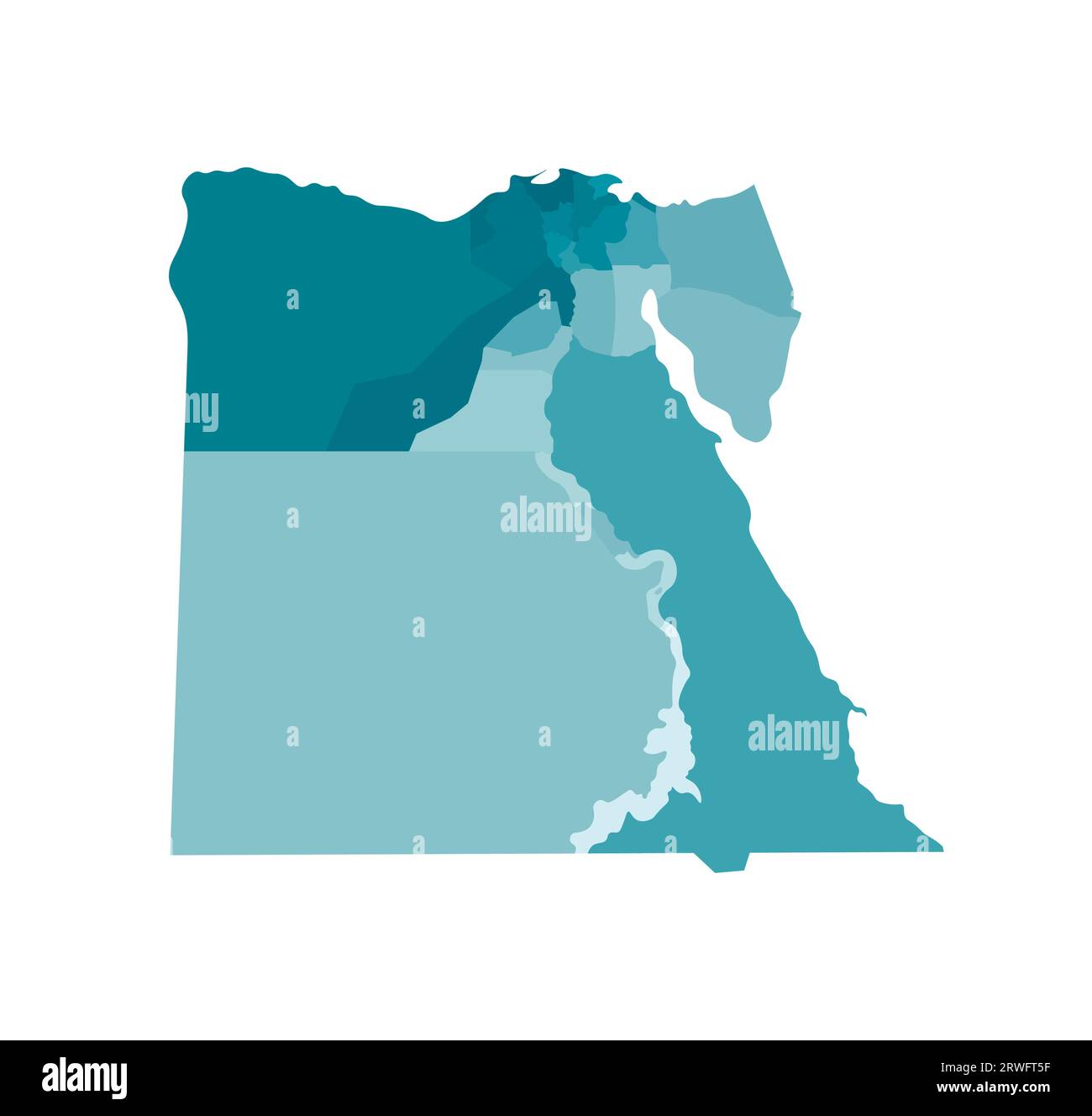 Vector Isolated Illustration Of Simplified Administrative Map Of Egypt