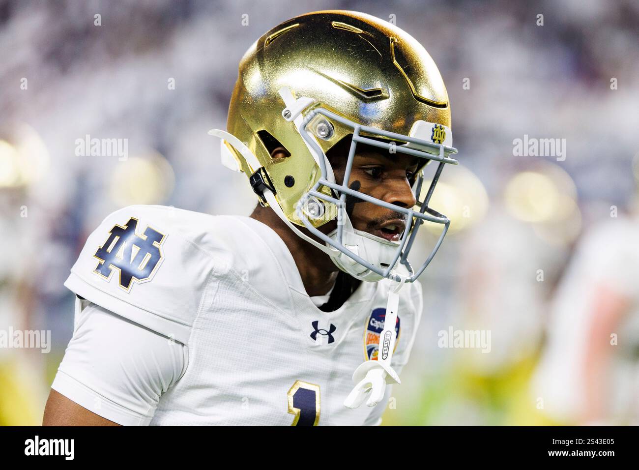 January Notre Dame Safety Jordan Clark During Pregame Of