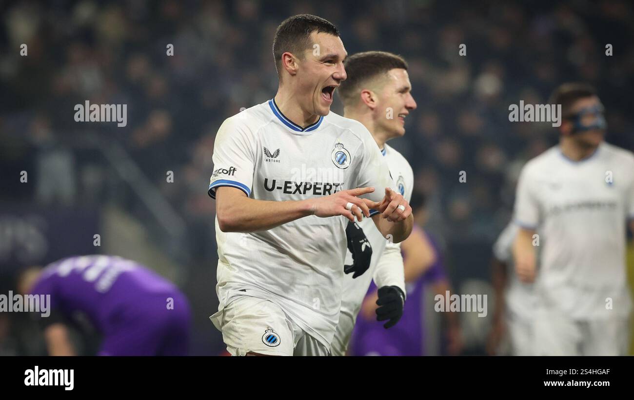 Club S Ferran Jutgla Celebrates After Scoring During A Soccer Game