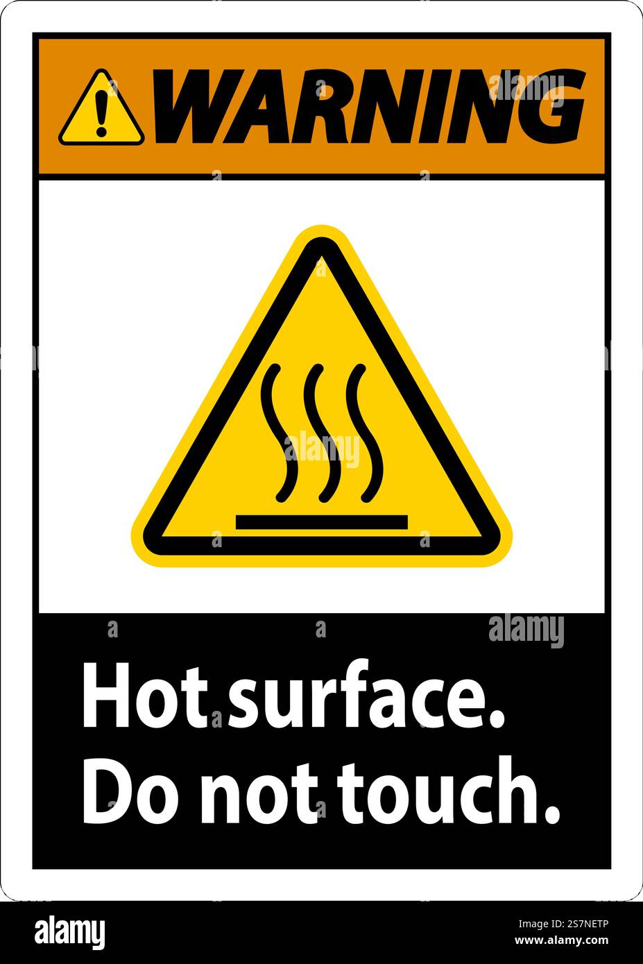 Warning Safety Label Hot Surface Do Not Touch Stock Vector Image Art Alamy