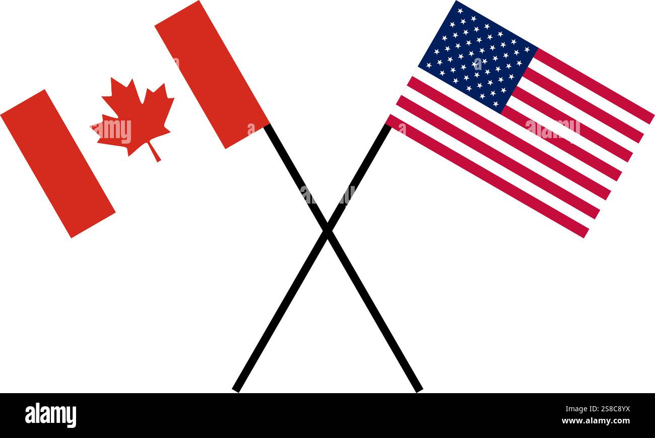 Flags Friend Country Canada And Usa Stock Vector Image Art Alamy