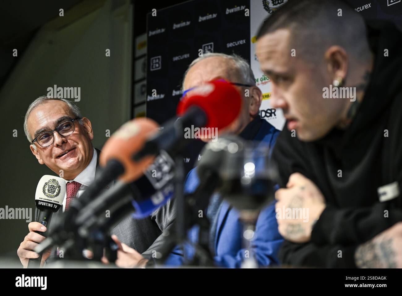 Lokeren S Chairman Hans Van Duysen And Lokeren S Radja Nainggolan