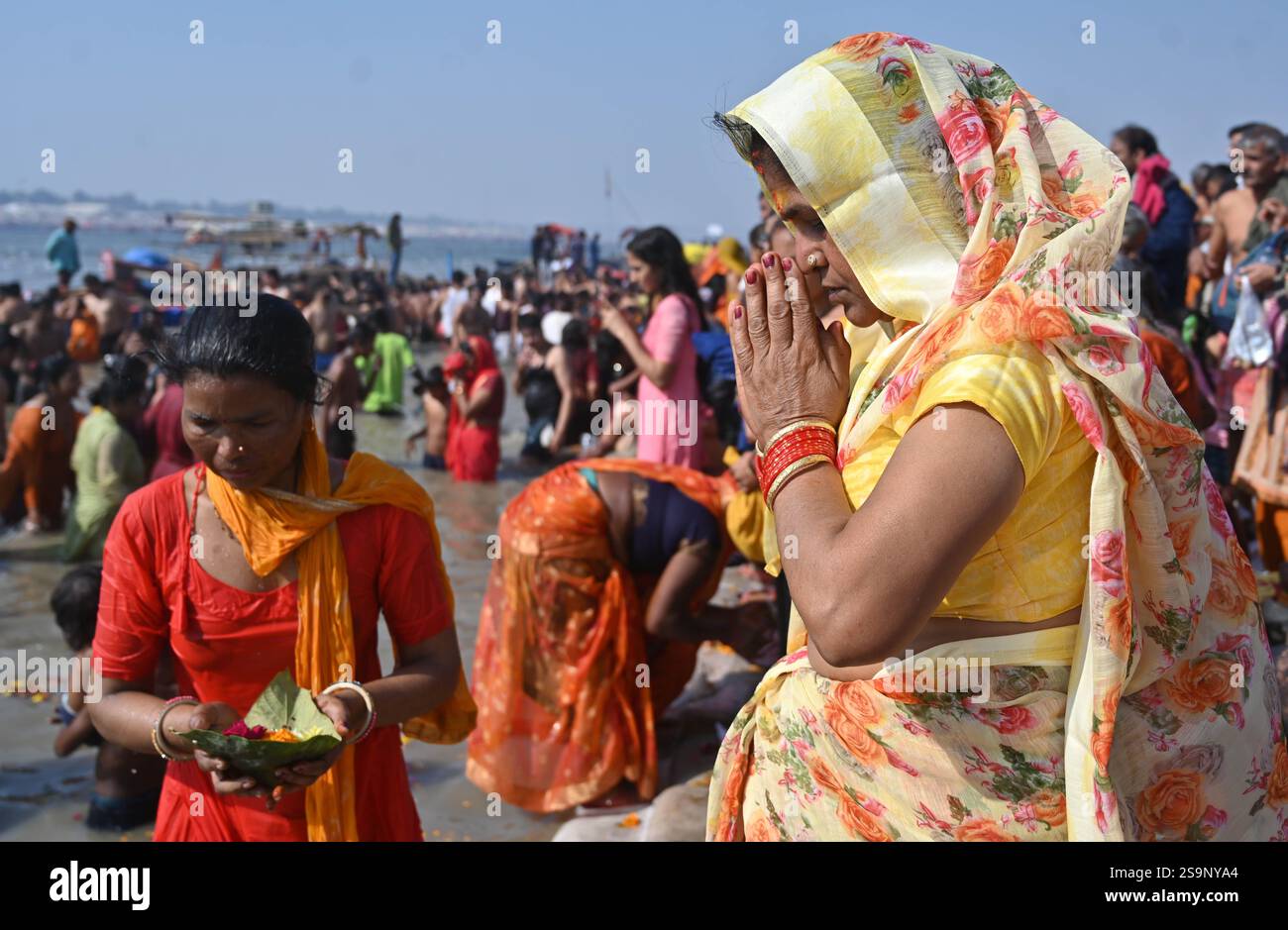 January 27 2025 Prayagra Uttar Pradesh India Prayagraj Devotee