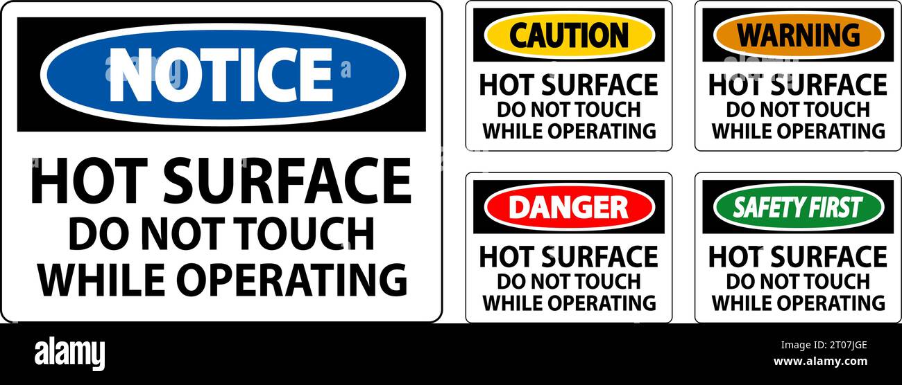 Danger Sign Hot Surface Do Not Touch While Operating Stock Vector Image Art Alamy