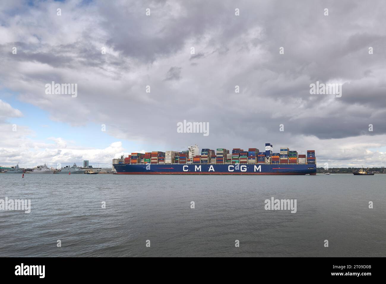 The Ultra Large Container Ship Cma Cgm Benjamin Franklin Entering The