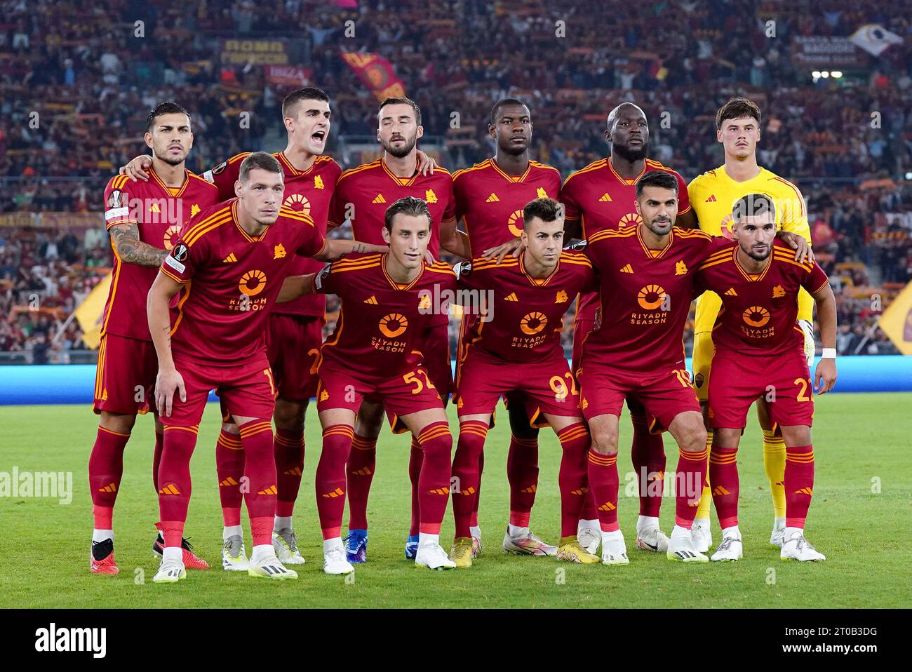 Rome Italy Th Oct As Roma Line Up During The Uefa Europa