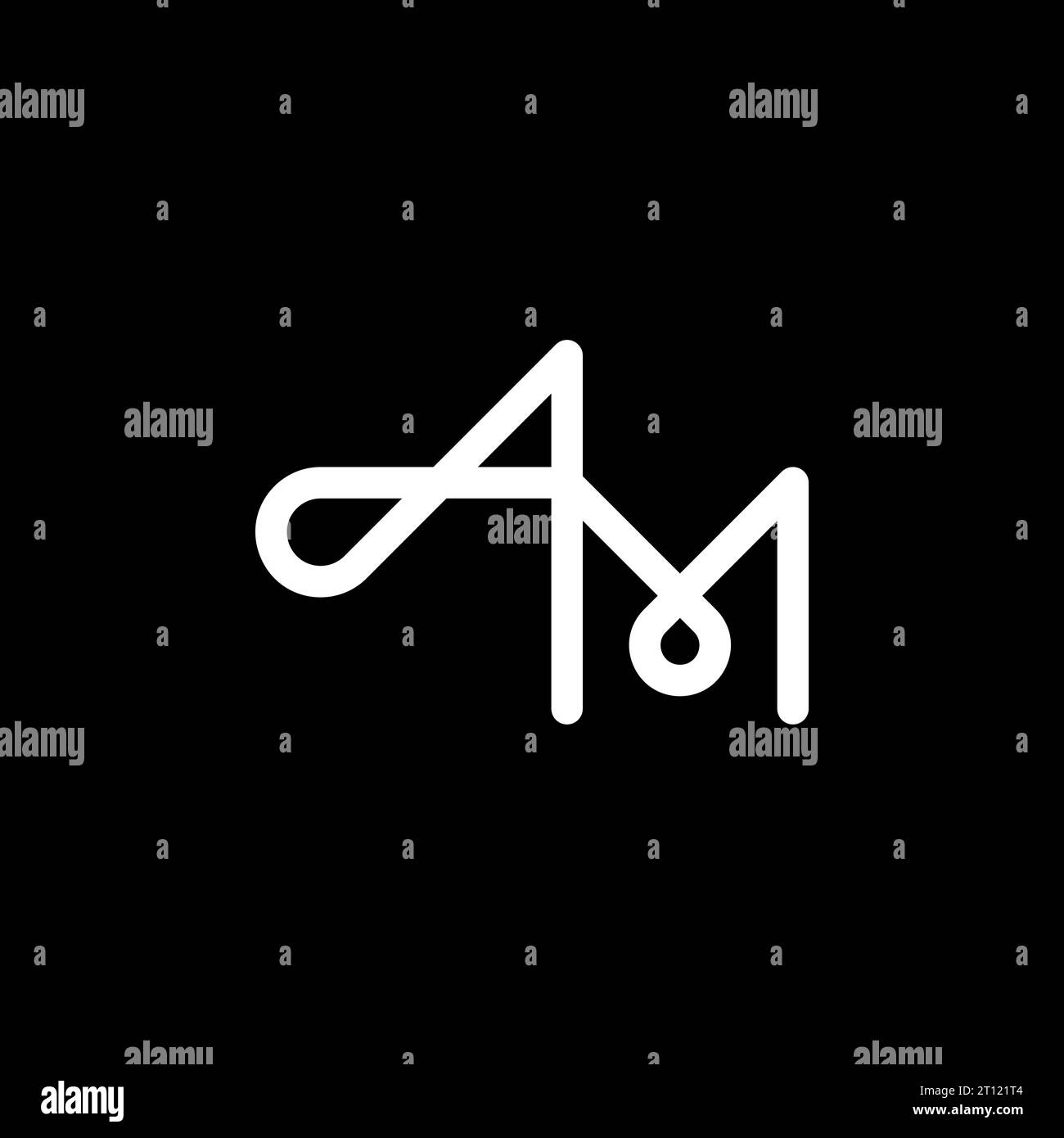 Am Logo Am Monogram Initial Am Logo Letter Am Logo Icon Vector