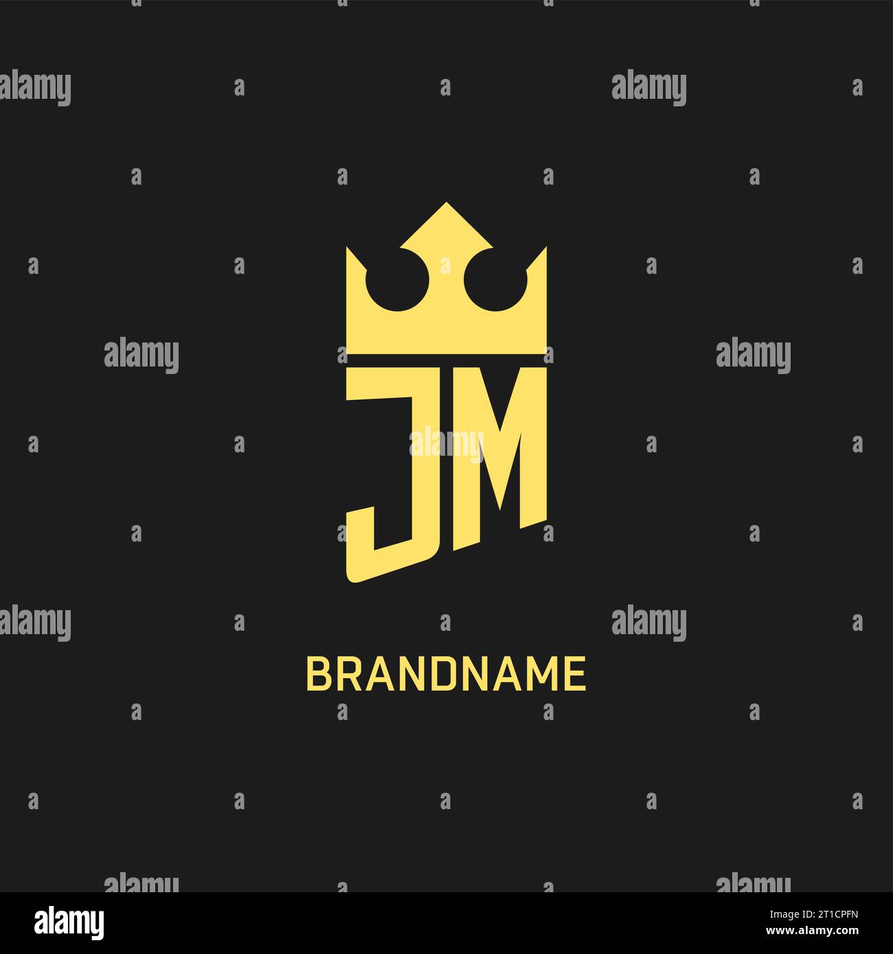 Monogram JM Logo Shield Crown Shape Elegant And Luxury Initial Logo