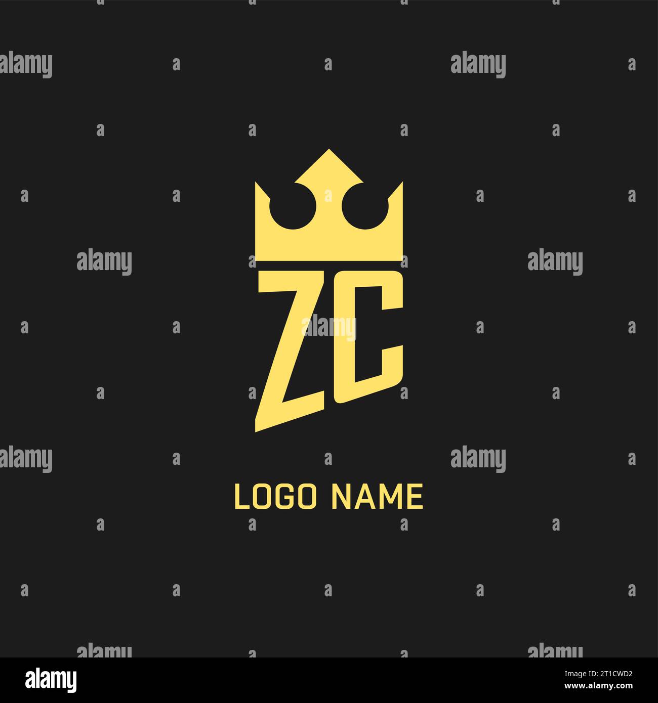 Monogram ZC Logo Shield Crown Shape Elegant And Luxury Initial Logo