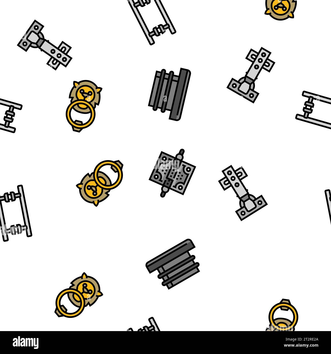 Hardware Furniture Detail Fitting Vector Seamless Pattern Stock Vector