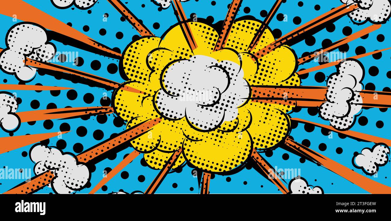 Cartoon Explosion Pop Art Style Vector Illustration Stock Vector Image